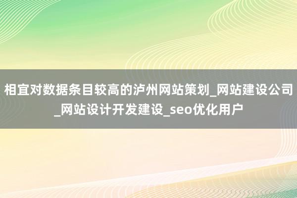 相宜对数据条目较高的泸州网站策划_网站建设公司_网站设计开发建设_seo优化用户
